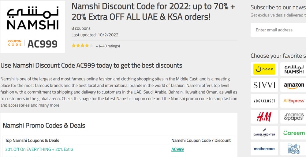 How do I use the Namshi Coupons